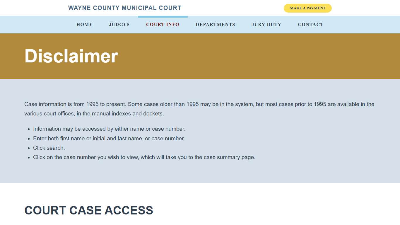 Disclaimer - Wayne County Municipal Court